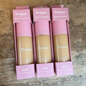 Set of 3 Prolux Cosmetics Matte
Foundation SHELL - 1.35fl oz. New in Box